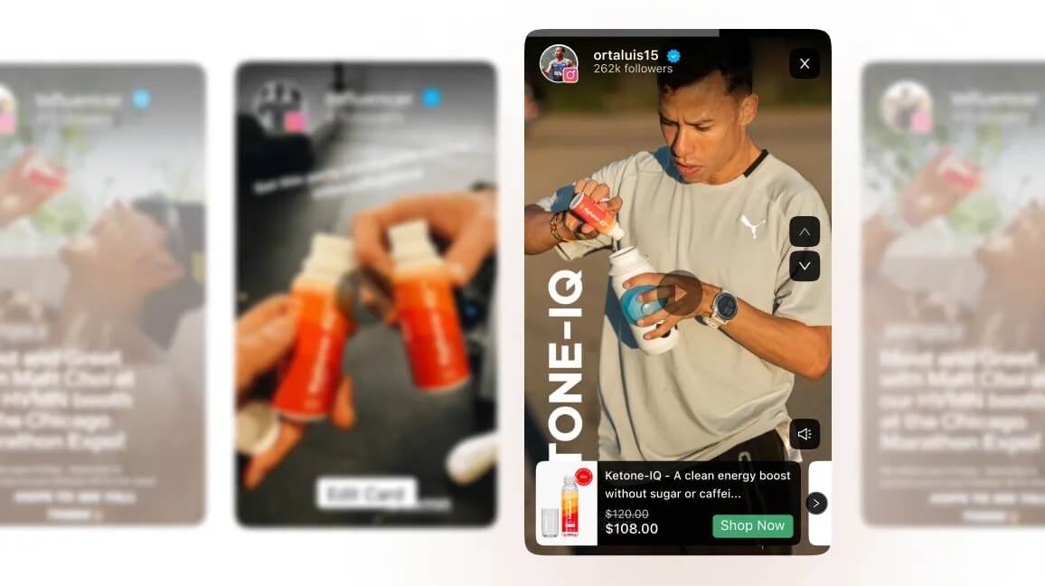 Man examining Ketone-IQ energy drink bottle in white Puma shirt