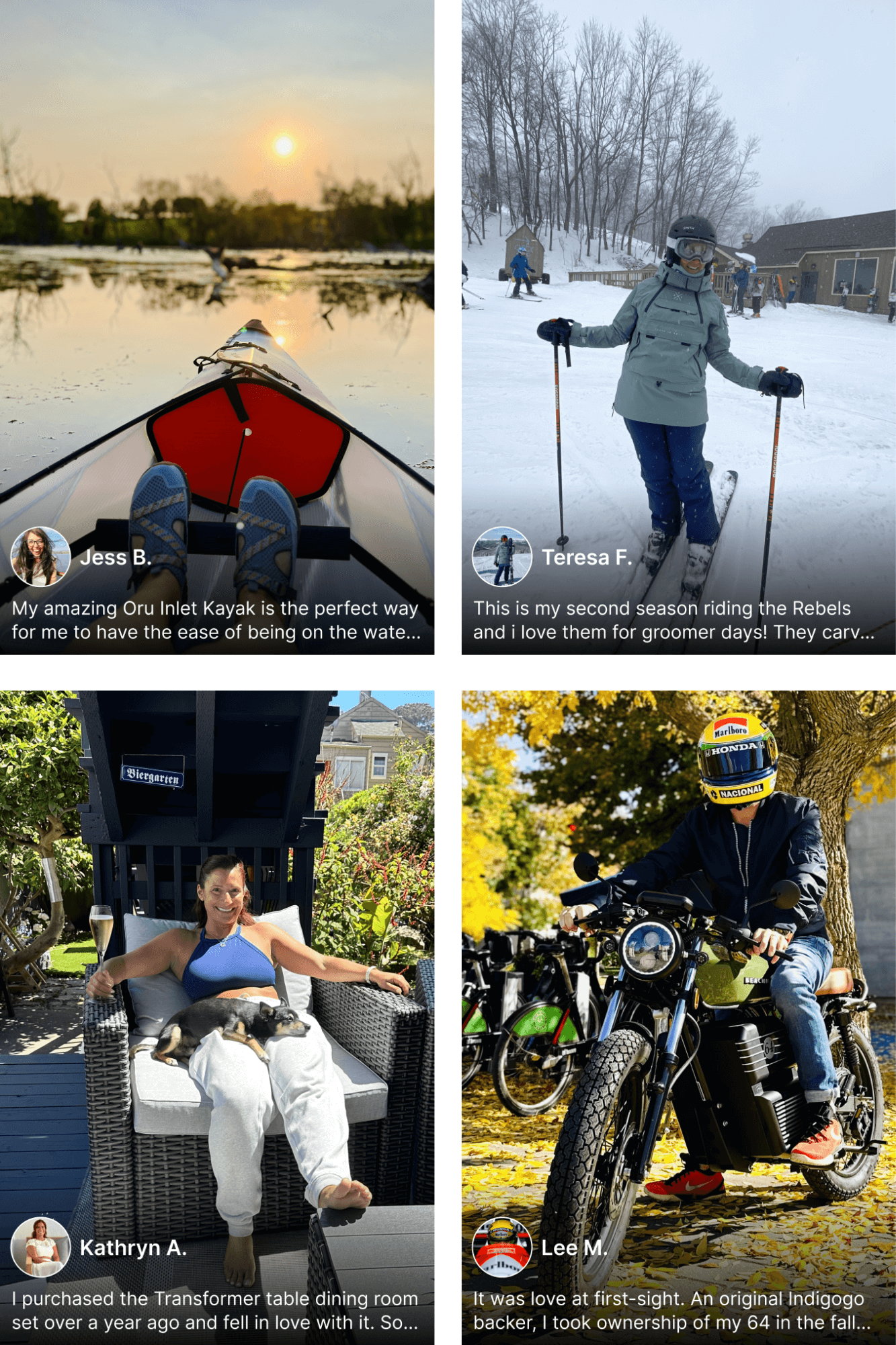 Person kayaking at sunrise on calm water with scenic reflections