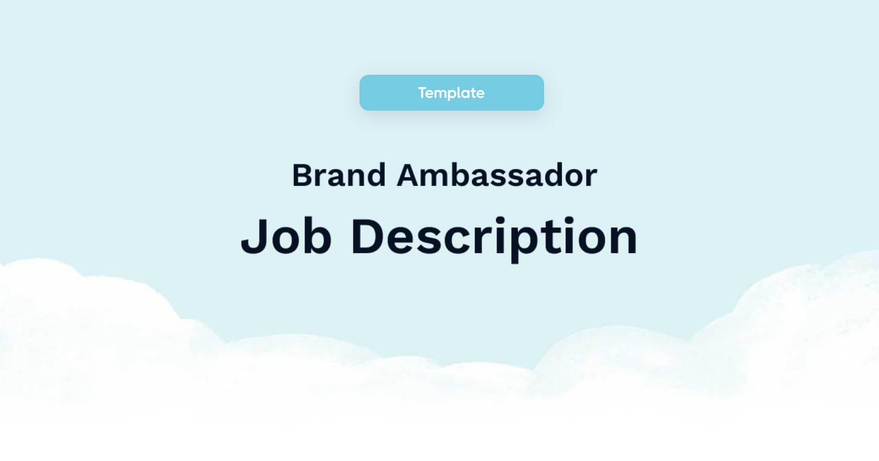 Brand Ambassador Job Description Template with Blue Background