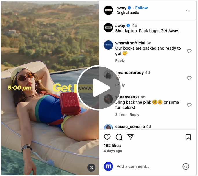 Woman relaxing poolside at sunset wearing colorful swimsuit and sunglasses