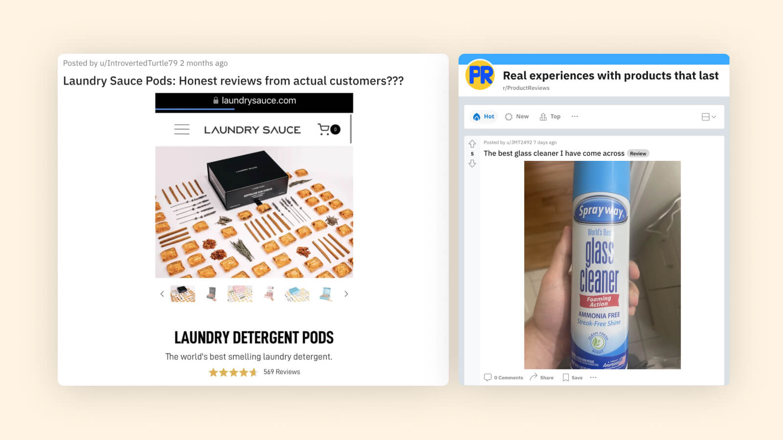 Laundry Sauce detergent pods displayed artfully with black packaging