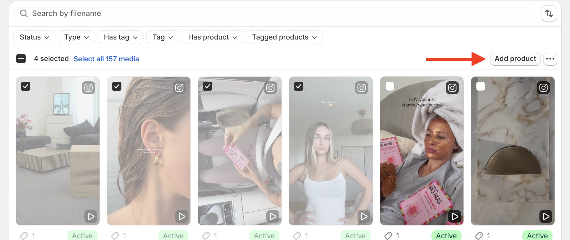 Tagging products inside the Moast shoppable video app