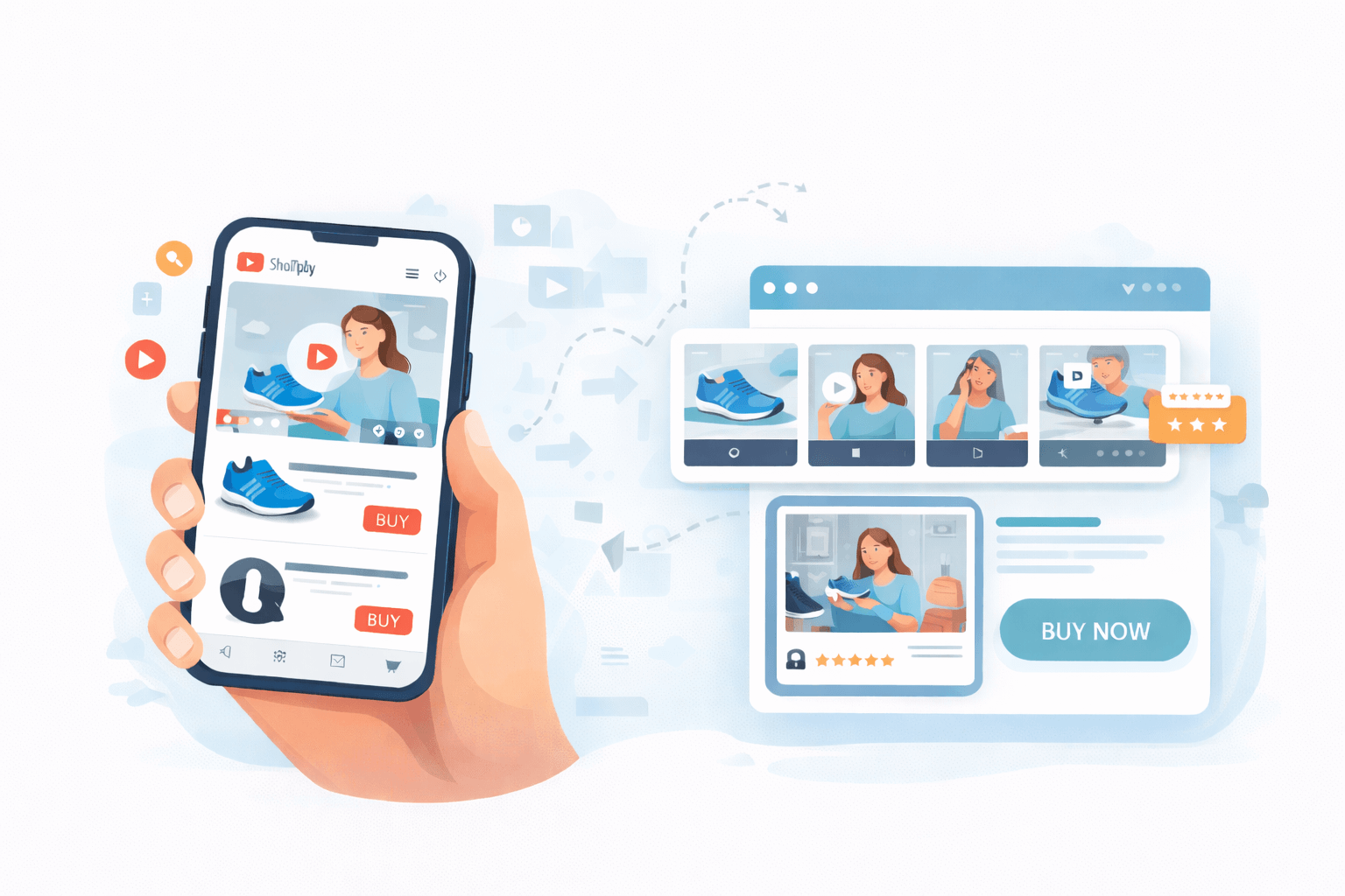 Shoppable video carousels