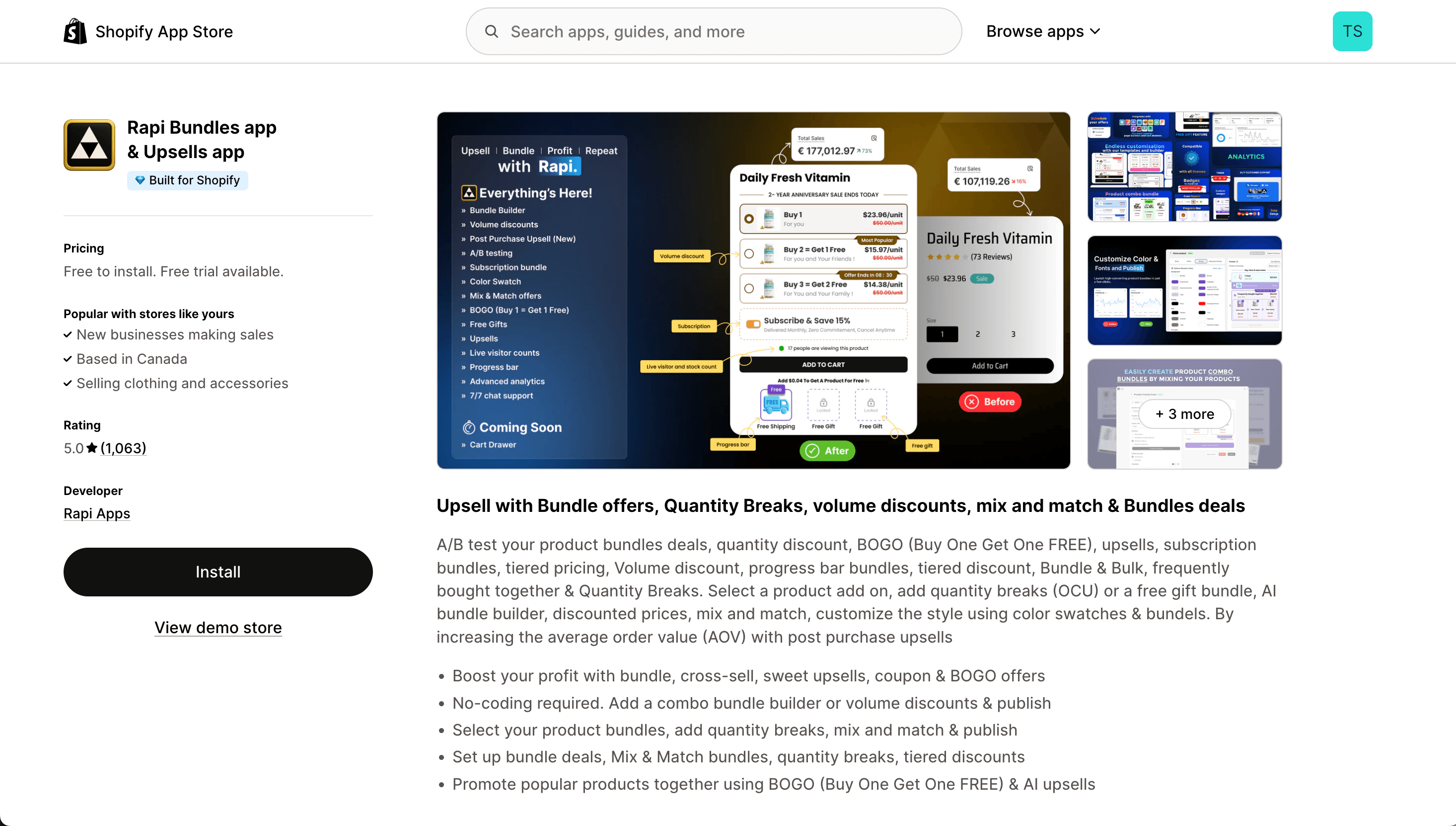 Rapi Bundles shopify app 