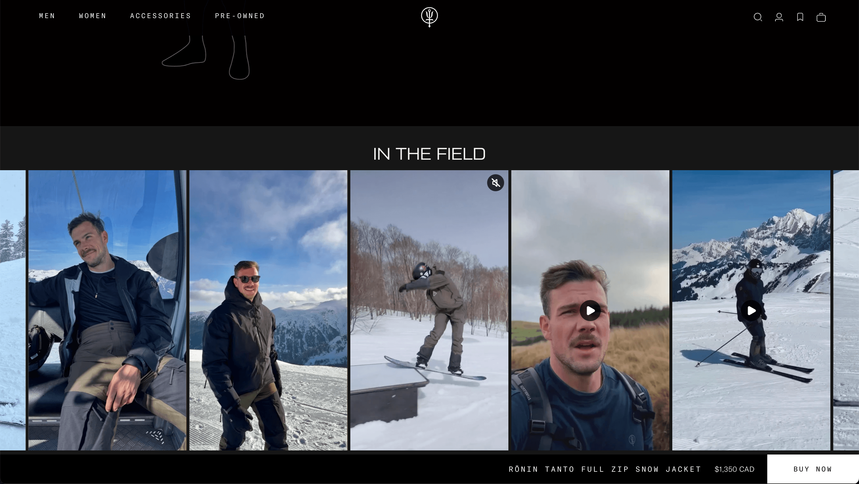 Moast shoppable videos on the ThruDark PDP