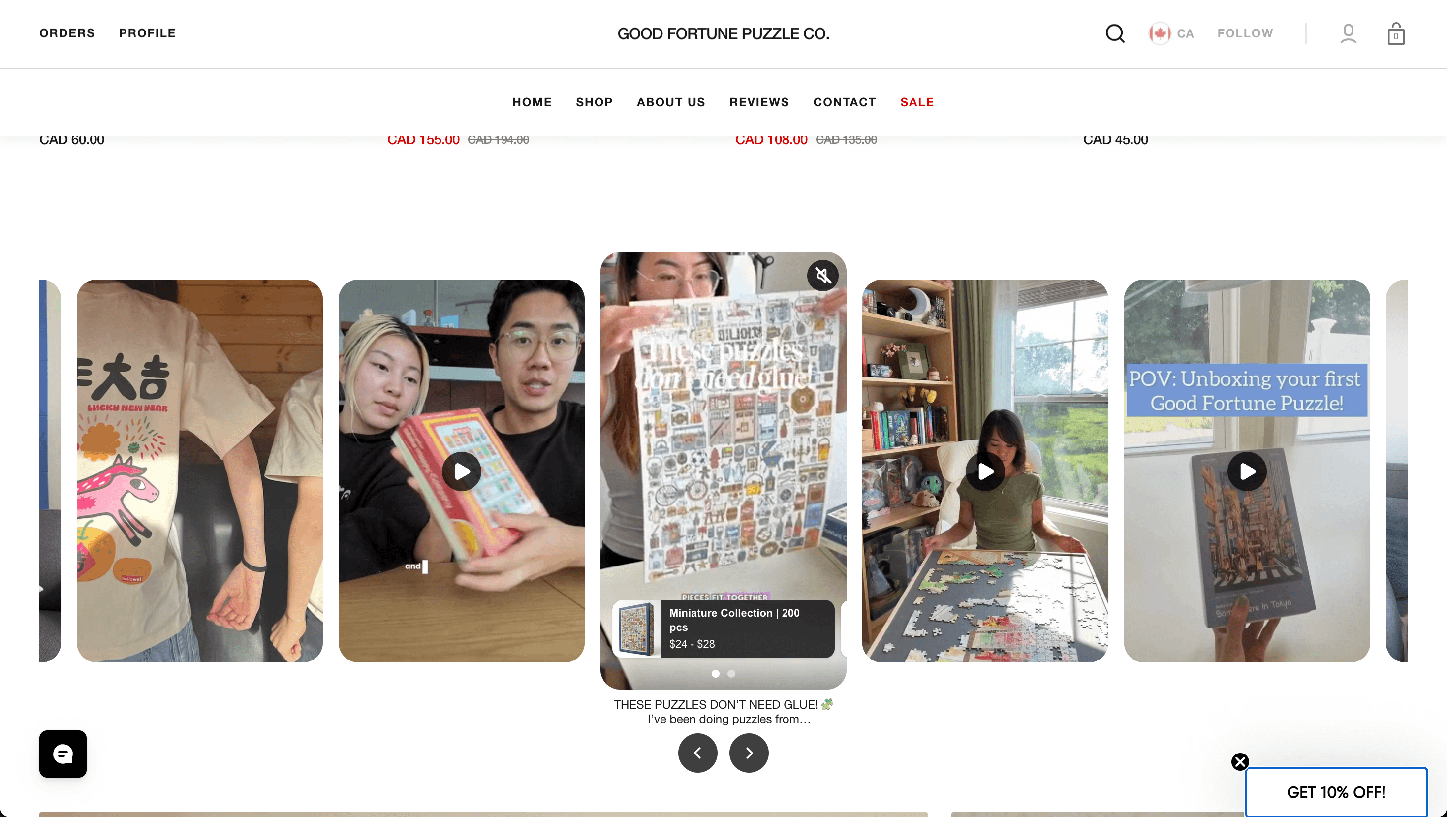 Moast shoppable videos on the Good Fortune product page