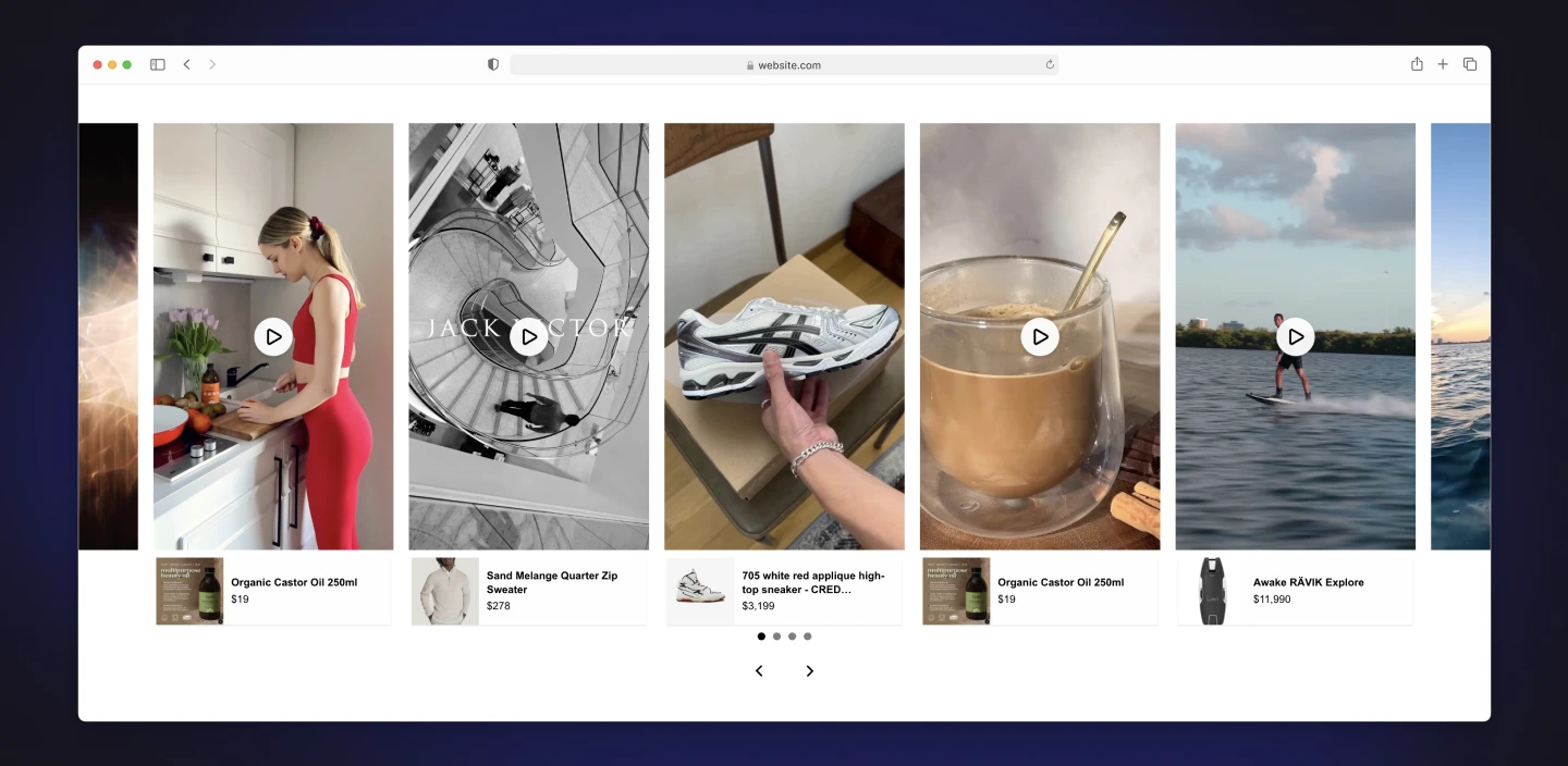 Multiple product images showcasing lifestyle and fashion items