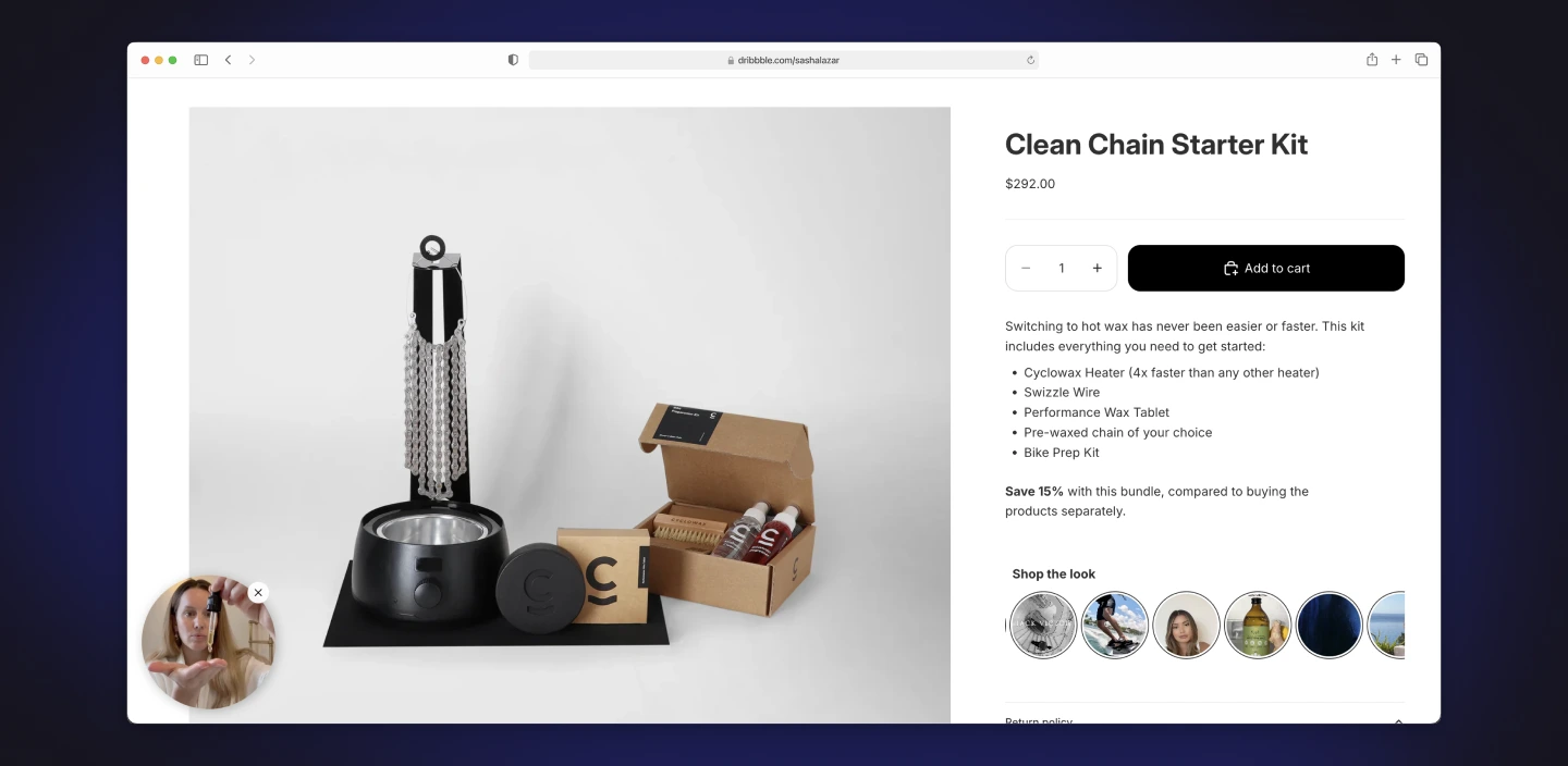 Bicycle chain cleaning kit with wax heater, wire, and accessories