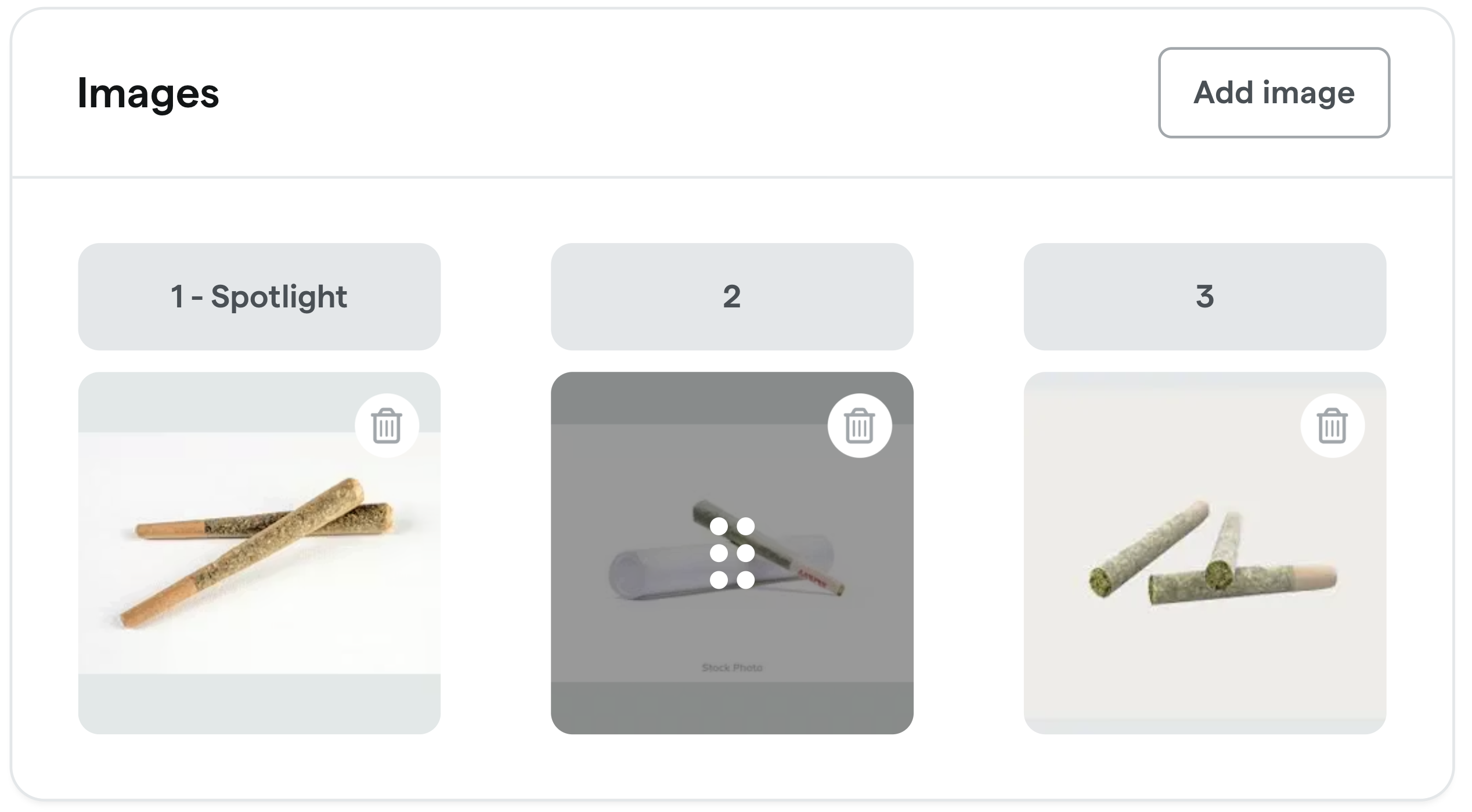 Drag and drop to reorder product images in the POS Catalog