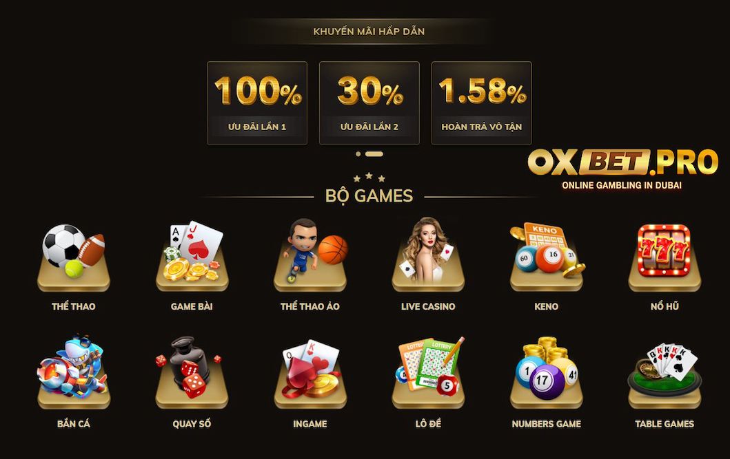 OXBET có nhiều nhà cung cấp game lớn