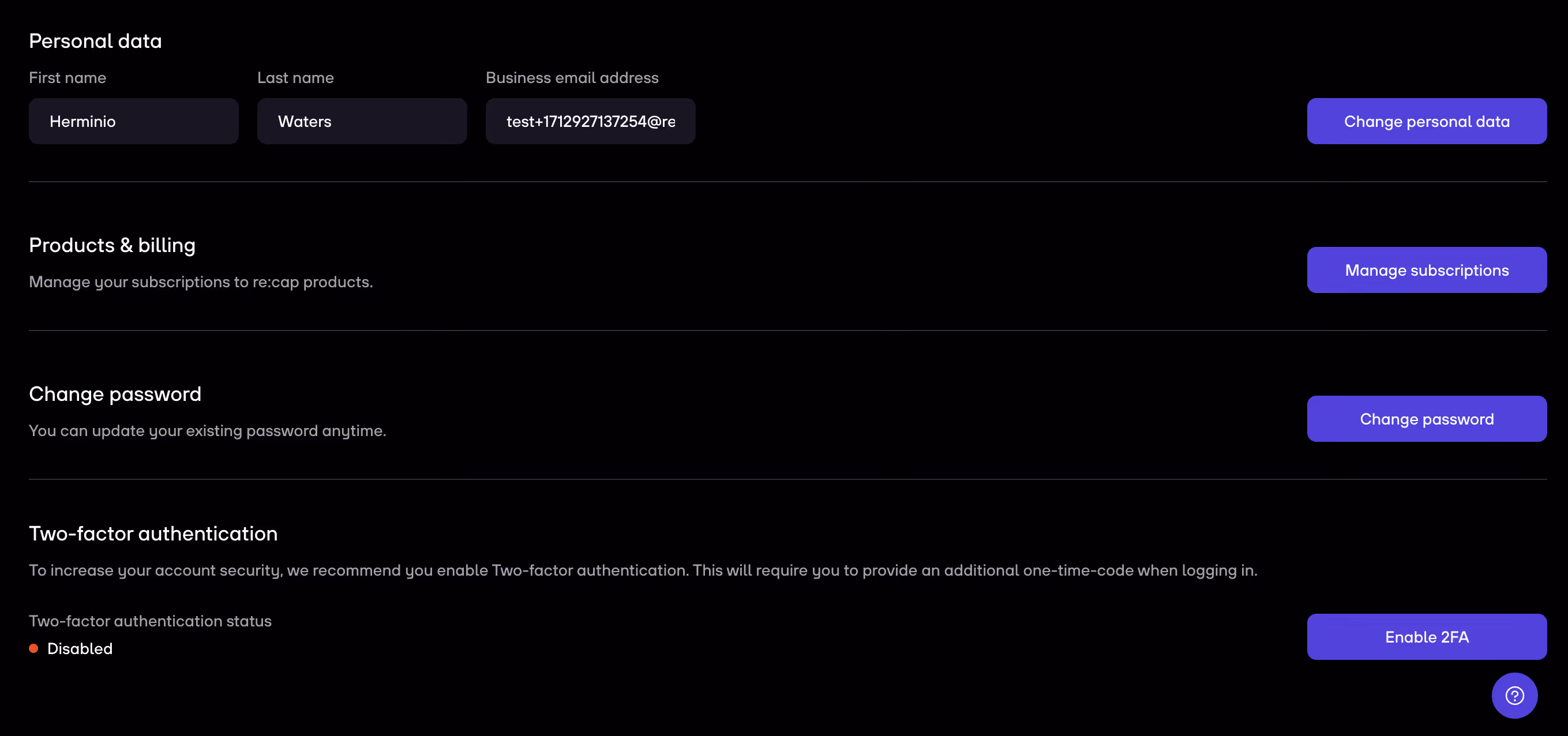 re:cap_Help Center change plan