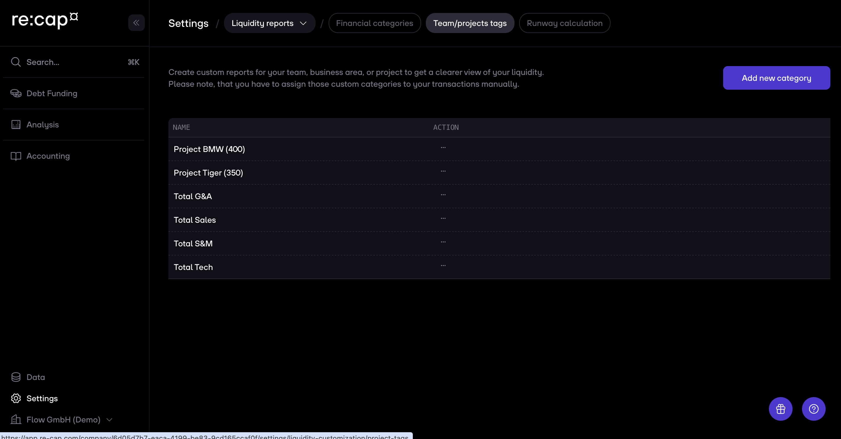 re:cap_Help center create team and project tags