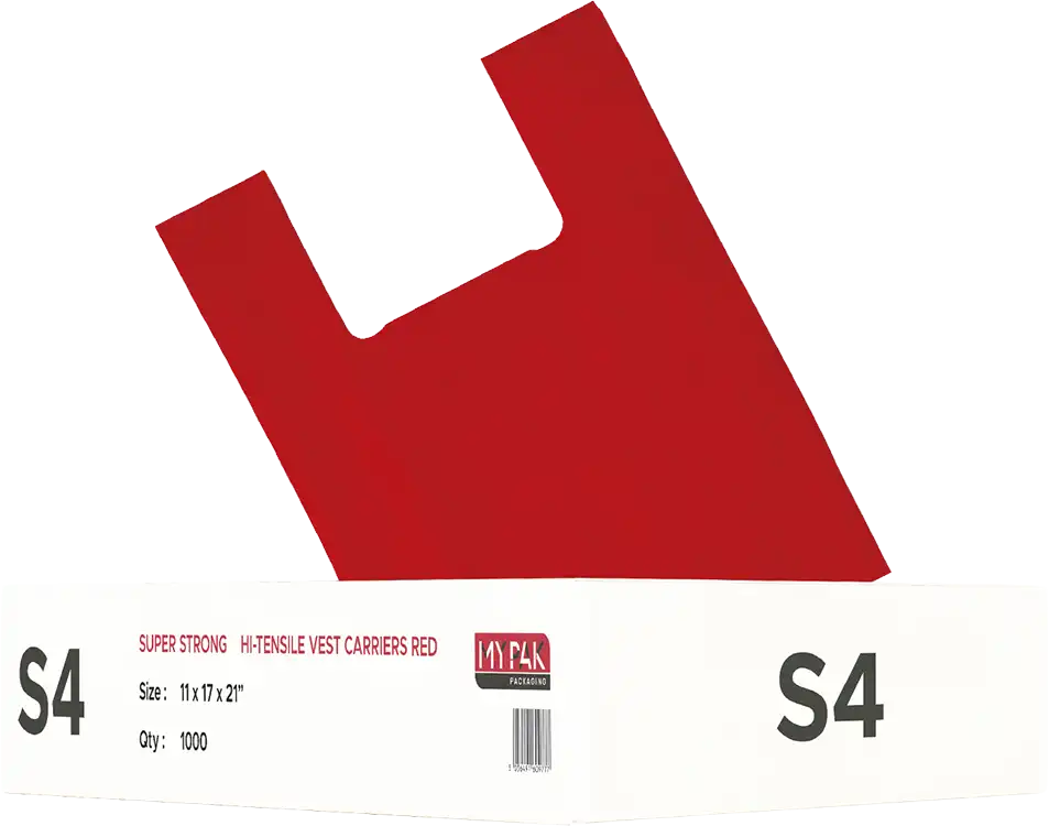 S4 Carrier Bags (11" x 17" x 21") Red