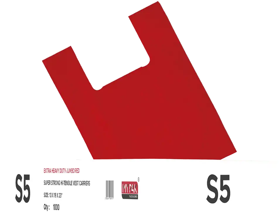 S5 Carrier Bags (13" x 19" x 22") Red