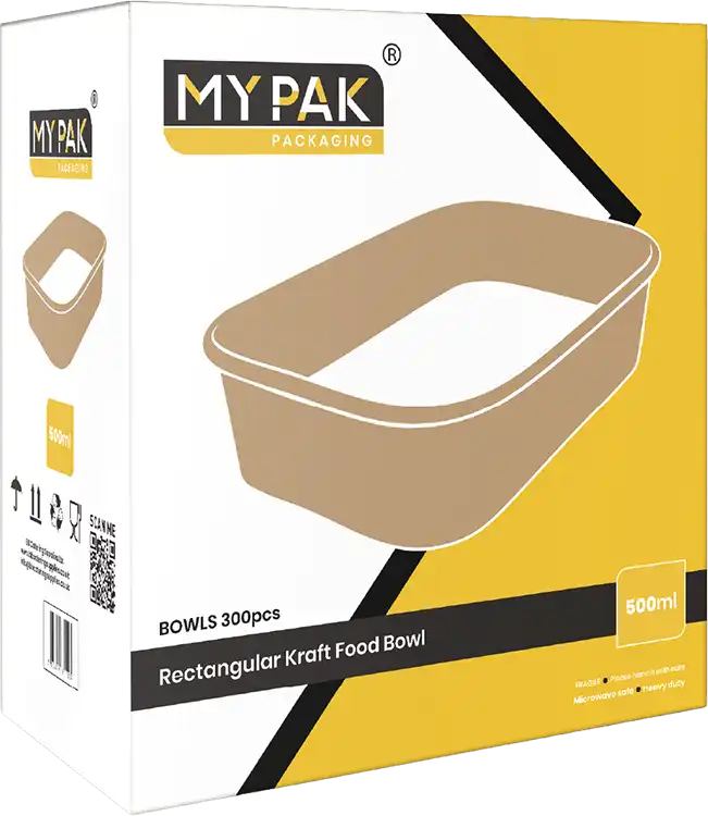 500ml Rectangular Kraft Food Bowls