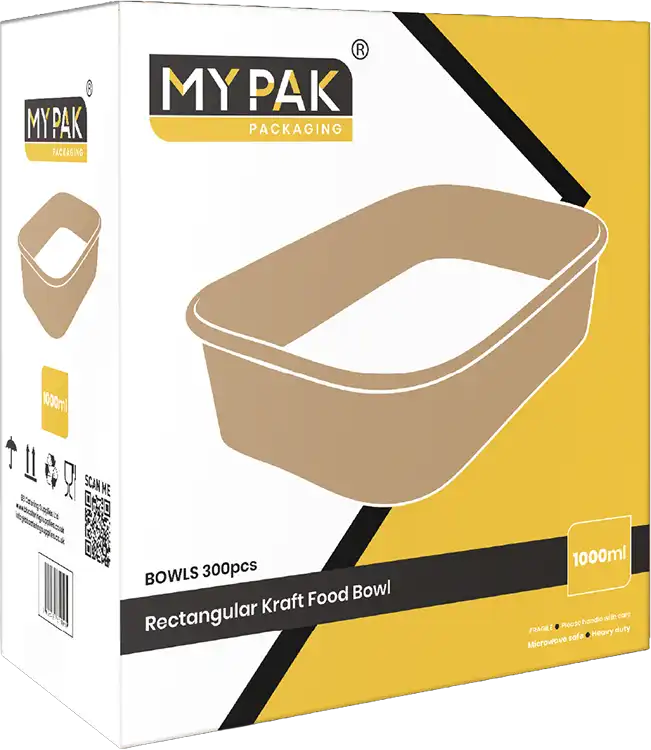 1000ml Rectangular Kraft Food Bowls