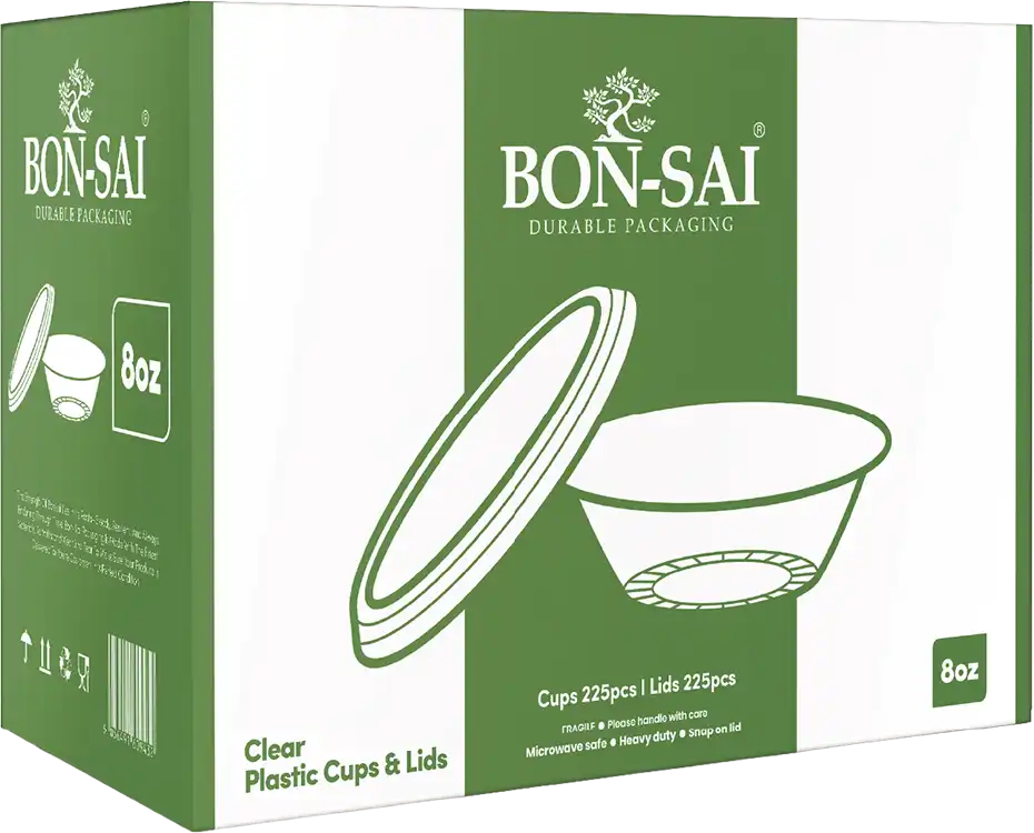 8oz Clear Plastic Cups and Lids