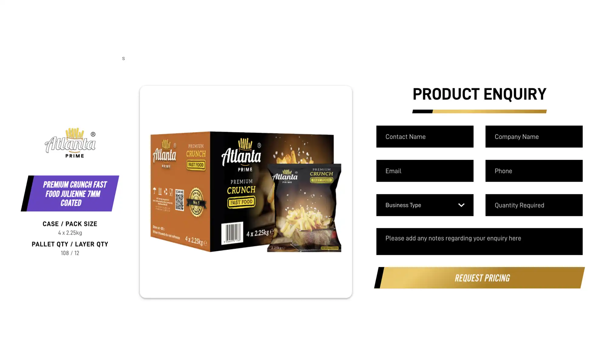 BB Catering Supplies new product enquiry pages