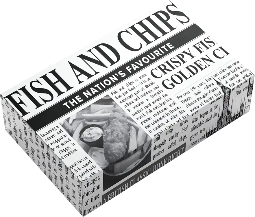 Mypak 9" Fish and Chips News Box - Corrugated Card