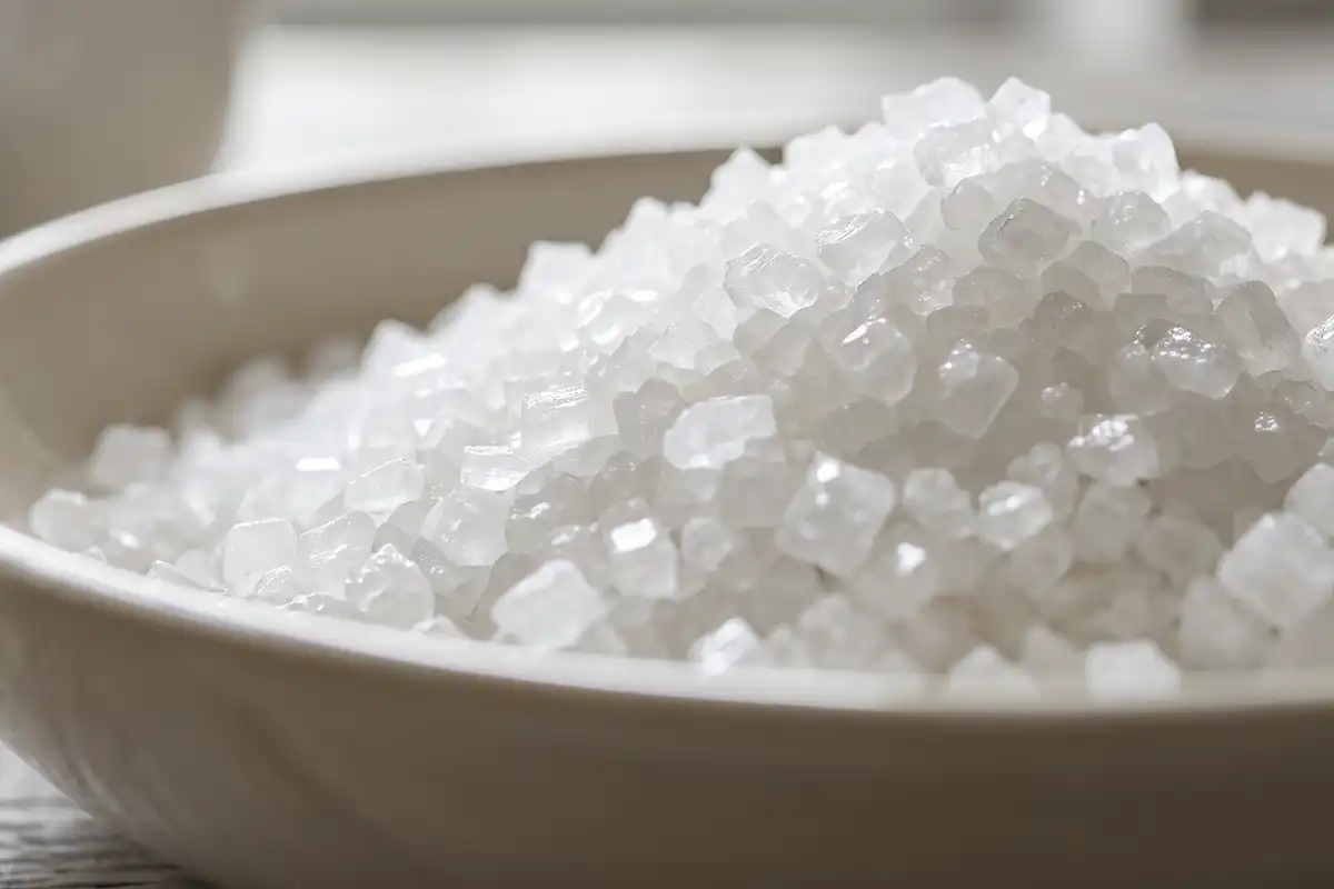 Close-up of premium Tristal and Co sea salt crystals