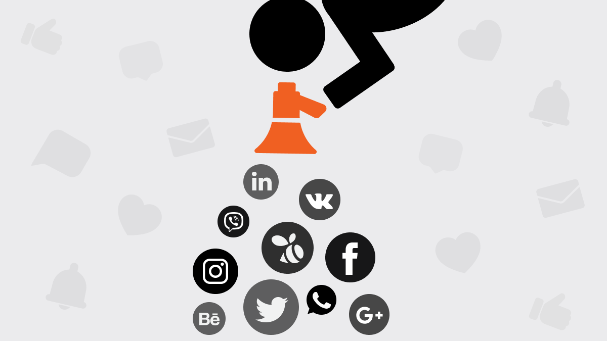 A person pouring social media icons from a tower, symbolizing the overflow of digital communication and connectivity.