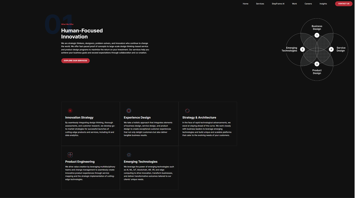 Personal website design mockup showcasing UX design agency features, pricing, and research-driven strategies for 2025.
