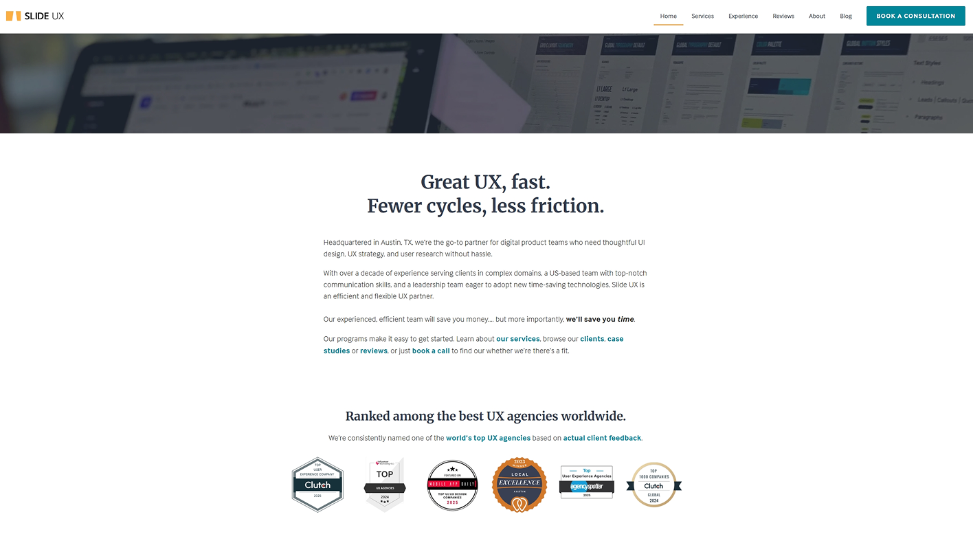 ANODA UX Design Agency website highlighting top UX design agencies, pricing, and research-driven digital product design.