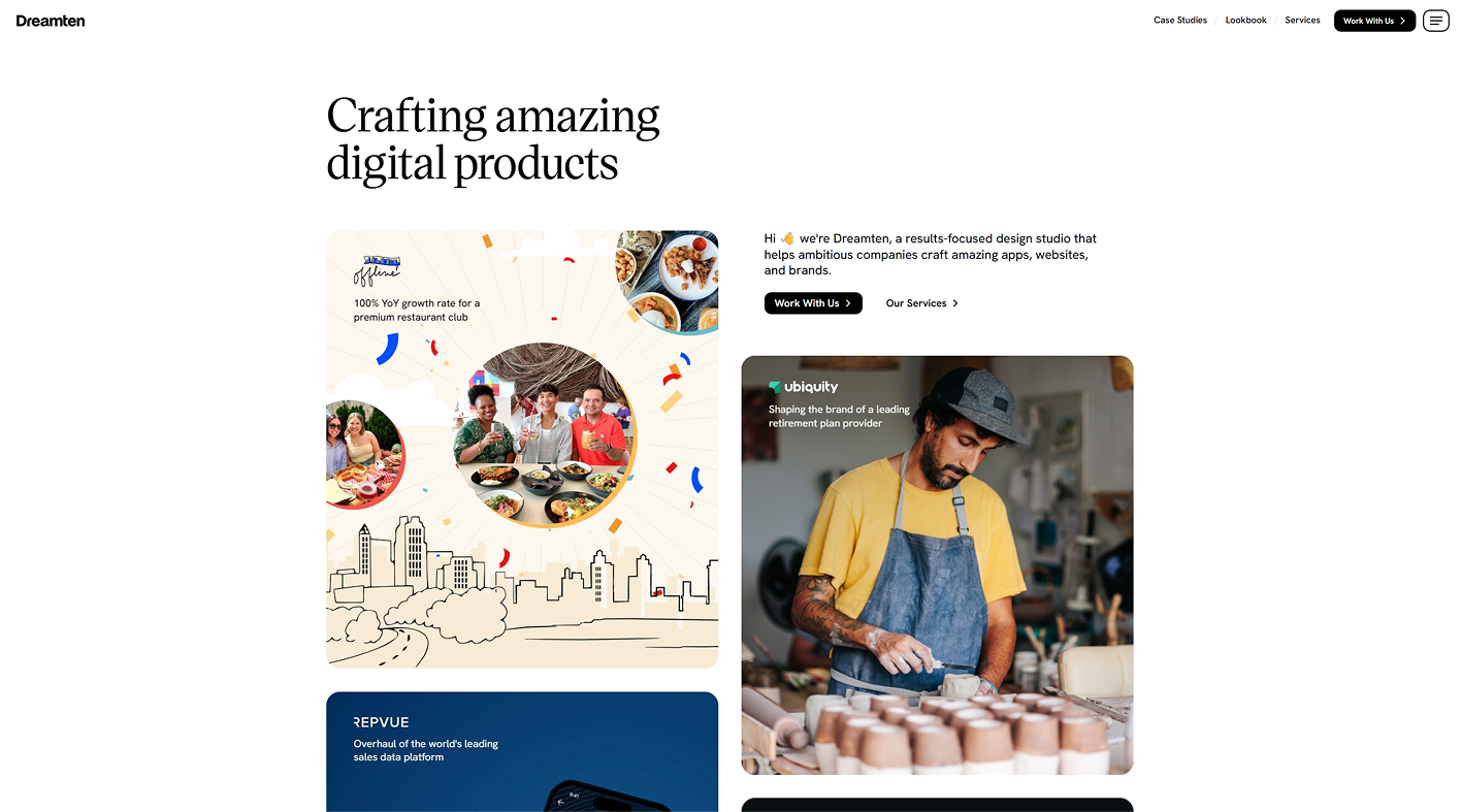 Website showcasing ANODA UX Design Agency, featuring top UX design agencies, pricing, and digital product strategies for 2025.