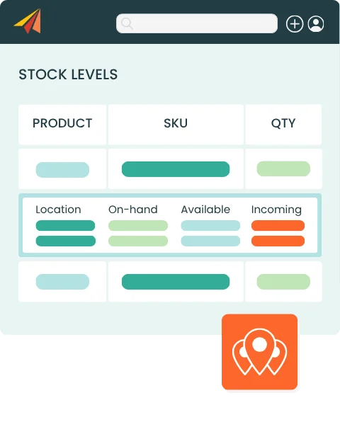 Track stock levels by location in real time