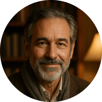 Headshot of a middle-aged man with a salt and pepper beard and kind eyes.