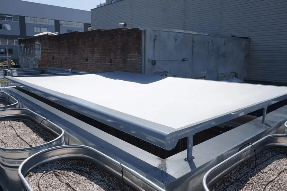 White skylight cover.