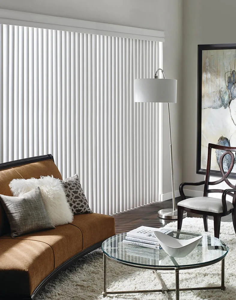 Vertical blinds on sliding glass door