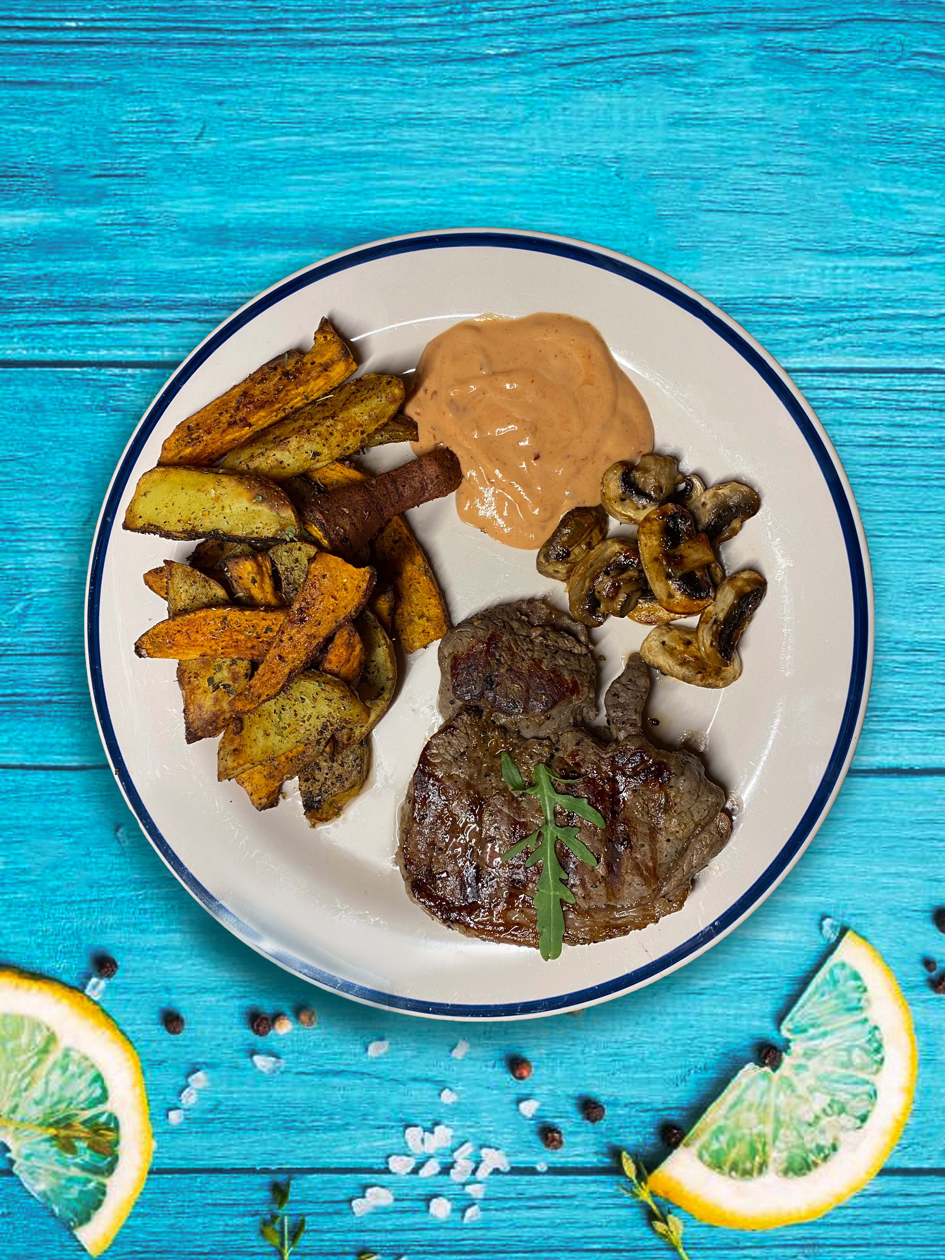 Steak & Cajun Potato Wedges Recipe
