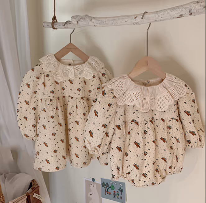 Coordinated dress and romper