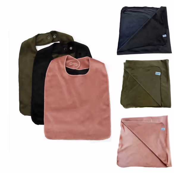 Velour Bib and Blanket