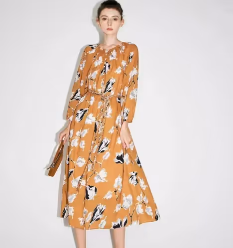 Printed Belted Dress
