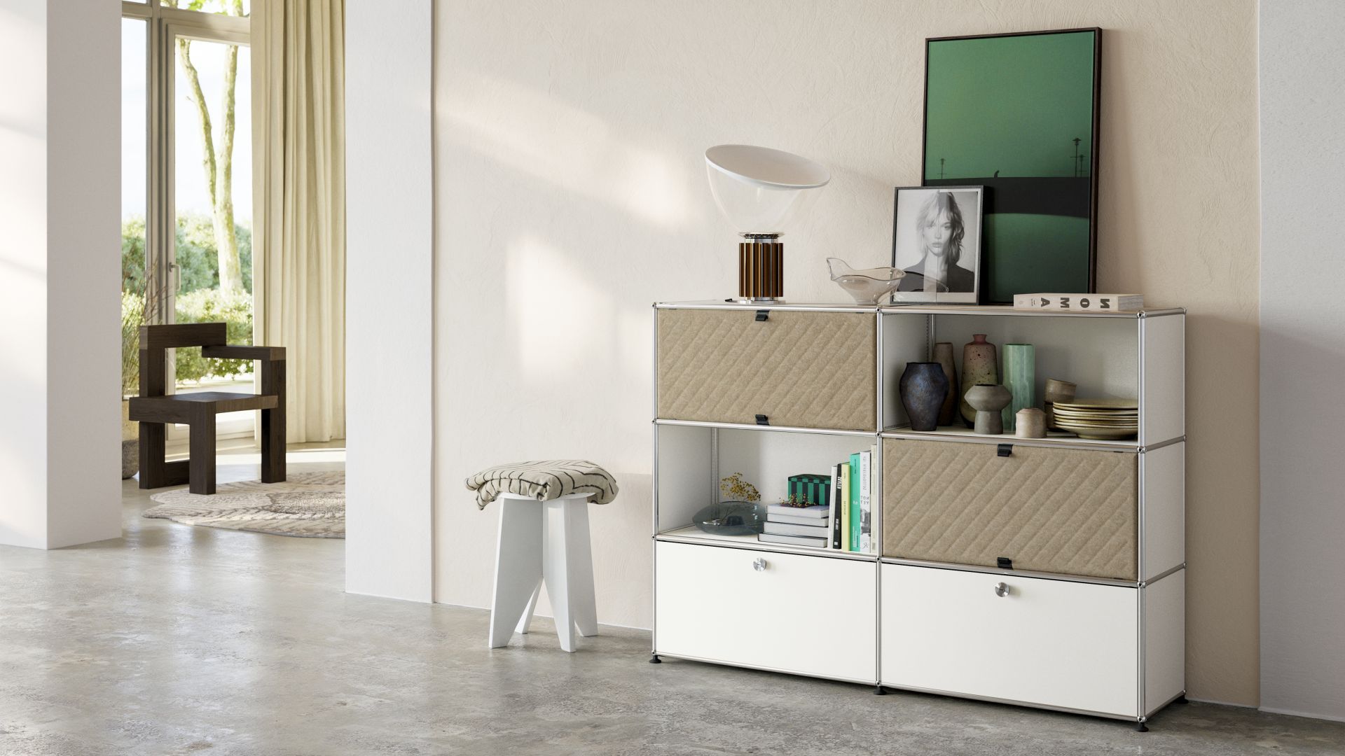 Swiss based USM Modular Furniture has been providing timeless and high–quality modular furniture designs suitable for both home and office environments for 60 years. Recognised as a design classic, USM Modular Furniture was formally accepted into the permanent Design Collection of the Museum of Modern Art in New York (MoMA), confirming the artistic character of the product. Created from a few basic elements, the company’s furniture offers tailor–made solutions that can be expanded or reconfigured as needed. Each furniture piece allows room for maximum versatility and creativity. To encourage long–term use, all of the USM product lines are made from high–quality materials for strength and durability to last for generations.