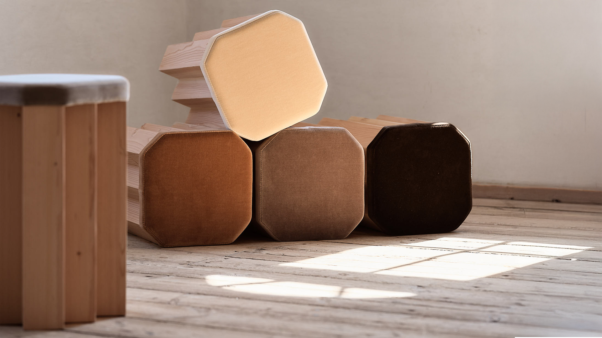 Birgitte Due Madsen is a Copenhagen-based artist and designer working across furniture, objects, and sculptural form. Her practice centres on materiality, light, and aesthetics, exploring how structure and surface inform both function and perception. Working with materials such as gypsum, resin, wood stone, and concrete, she develops pieces through a process that moves from abstraction to precise realization. The work spans custom commissions, serial designs, and unique pieces, often produced in close dialogue with manufacturers. Defined by tactile textures, controlled colour, and a distinct geometric language, each object reflects a commitment to craftsmanship and a considered approach to form, material, and use.