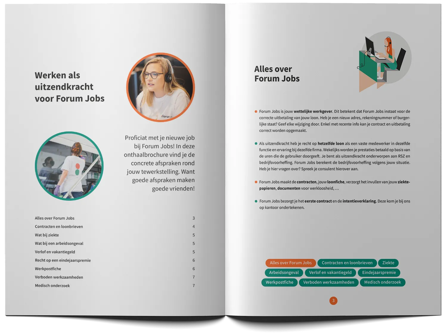 Brochure Forum Jobs, drukwerk ontworpen door Advice Media.