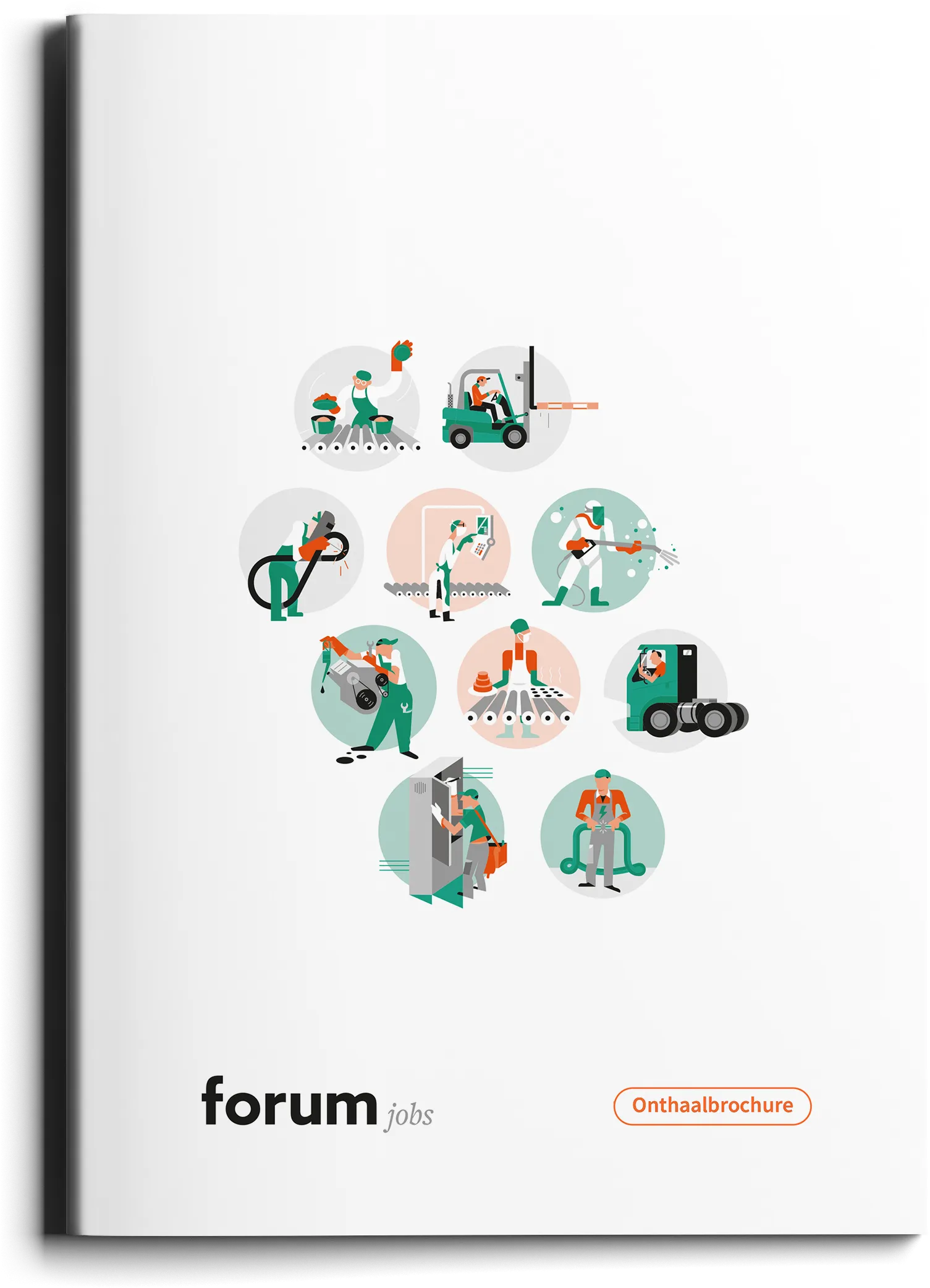 Onthaalbrochure Forum Jobs met illustraties, grafisch ontwerp door Advice Media.