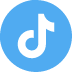 TikTok app icon with rounded blue background and black musical note logo.