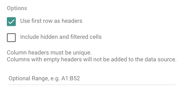 uncheck "include hidden and filtered cells" in Google Data Studio