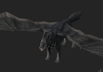 Fully textured 3D model of an Onyx Skyhound from Depths of Erendorn