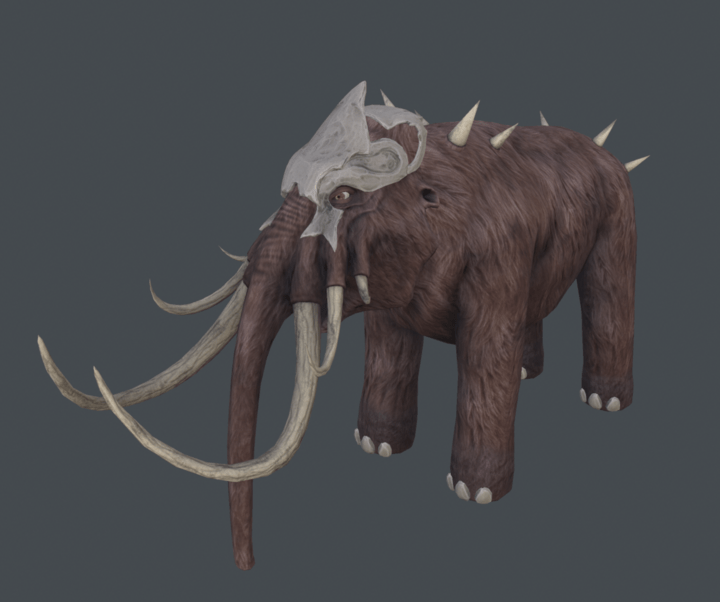 Fully textured 3D model of a brown Mammoth from Depths of Erendorn.