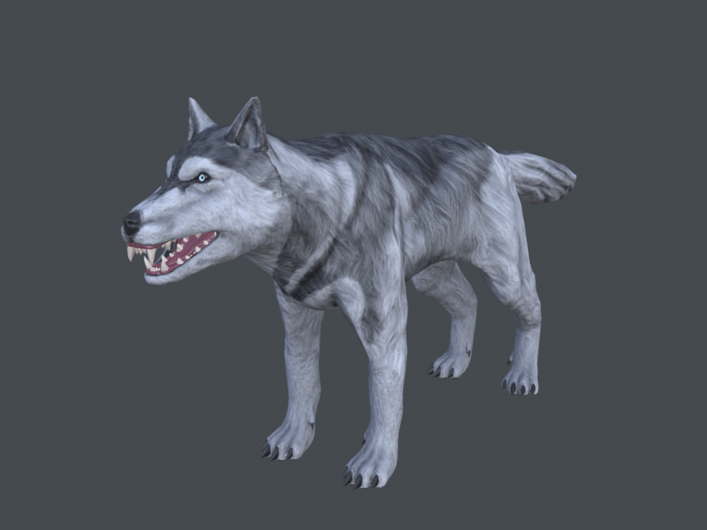Fully textured 3D model of an Ice Husky from Depths of Erendorn