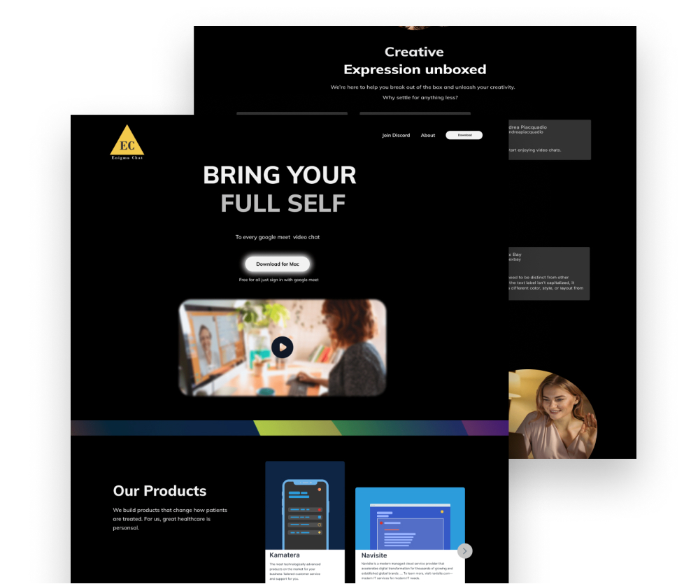 A mockup of a project