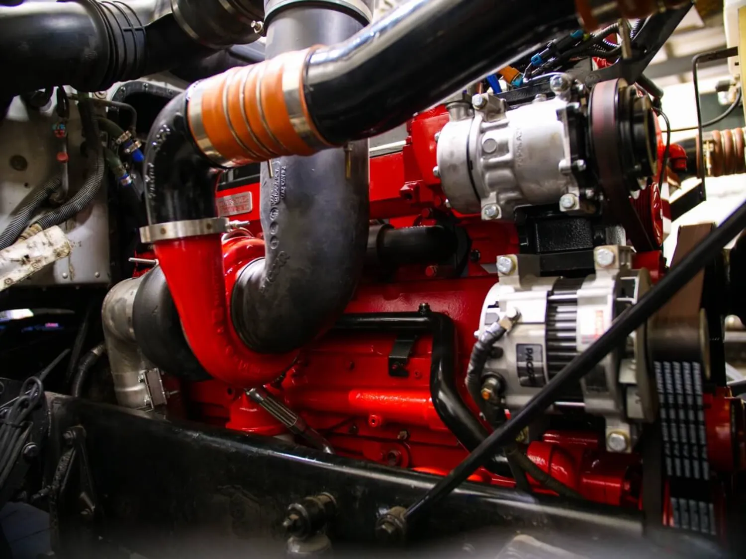 Heavy duty truck getting engine conversion from Atlas Truck Repair in Del Valle, Texas.