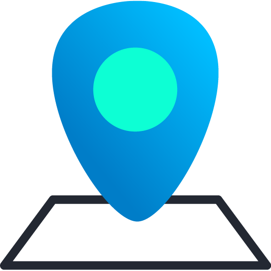 Events | Onsite design support: Icon of a pin on a map