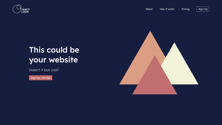 A screenshot of a fake website we made as a placeholder for this portfolio entry