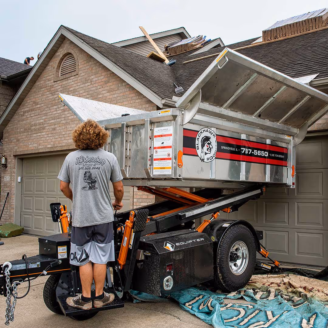 Robbie Nein, foreman and supervisor for Blackhawk Roofing in Springfield, Illinois